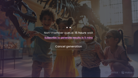 Bis zu 15 Stunden Wartezeit bei HailuoAI